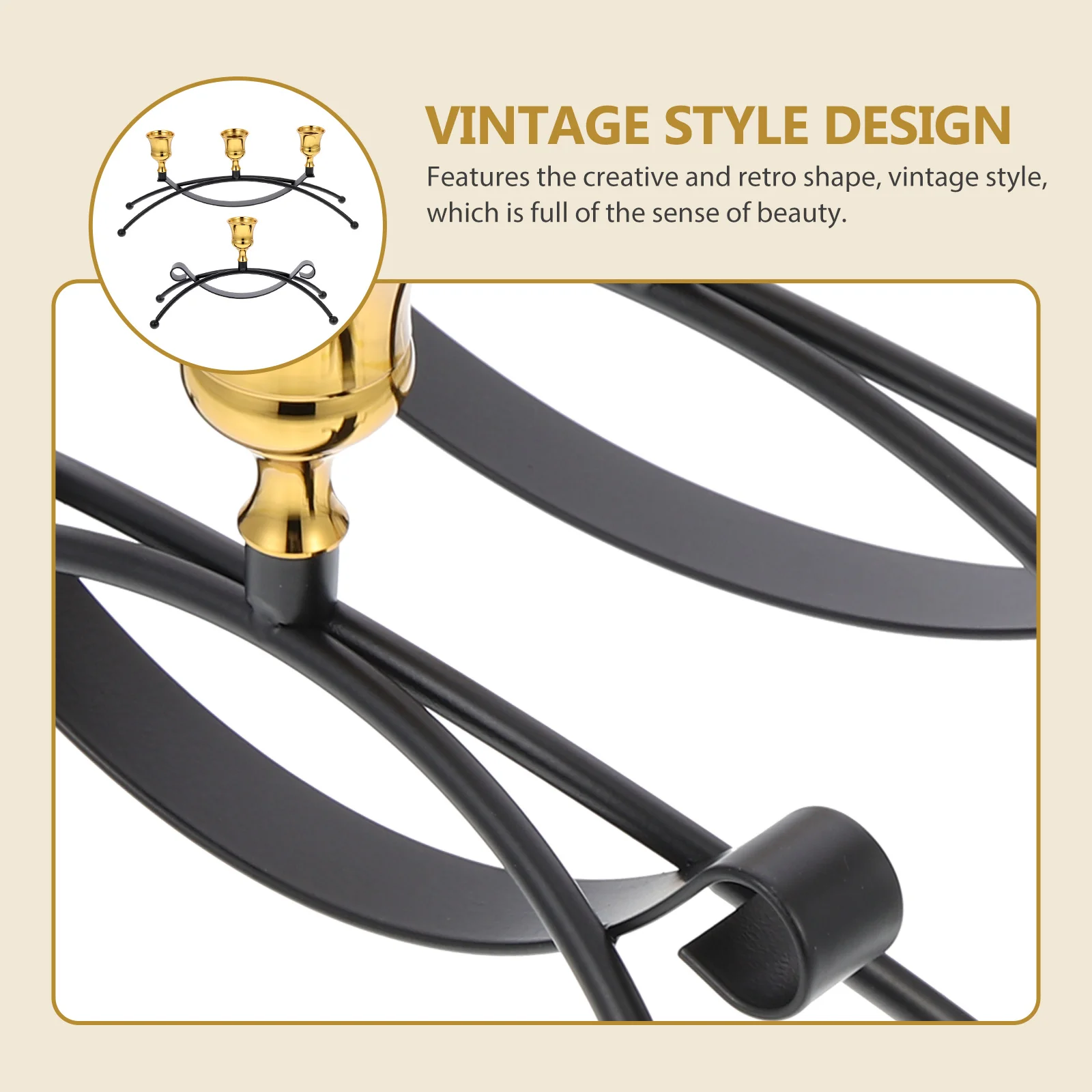 

2Pcs Vintage Iron Holder Creative Retro Style Wedding Home Decor Exquisite Handicraft Practical Unique Delicate