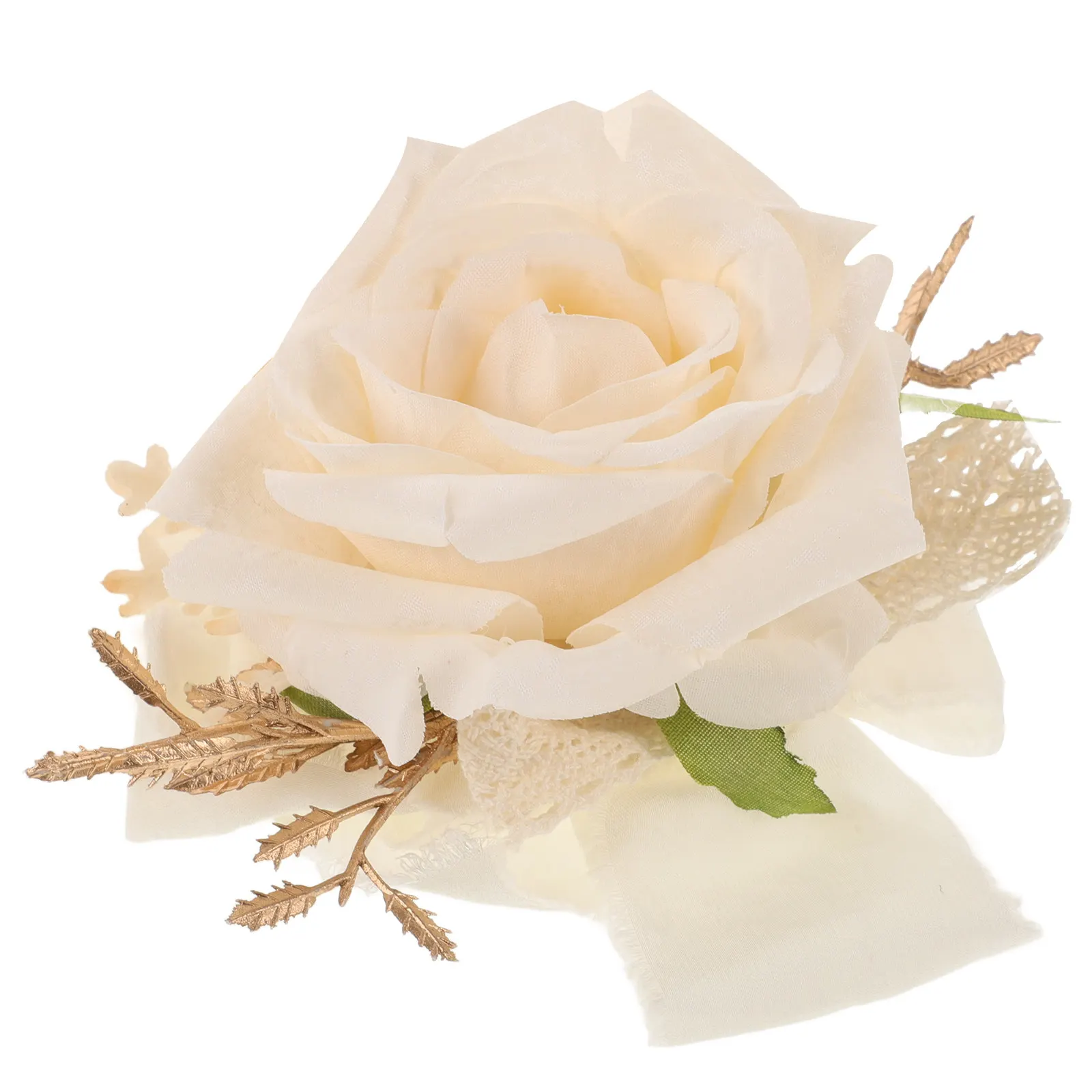 Rose Flower Brooch Wrist Corsage Artificial Bridal Wristlet Elegant Wedding Bridesmaid Proms Flower Wrist Bracelet