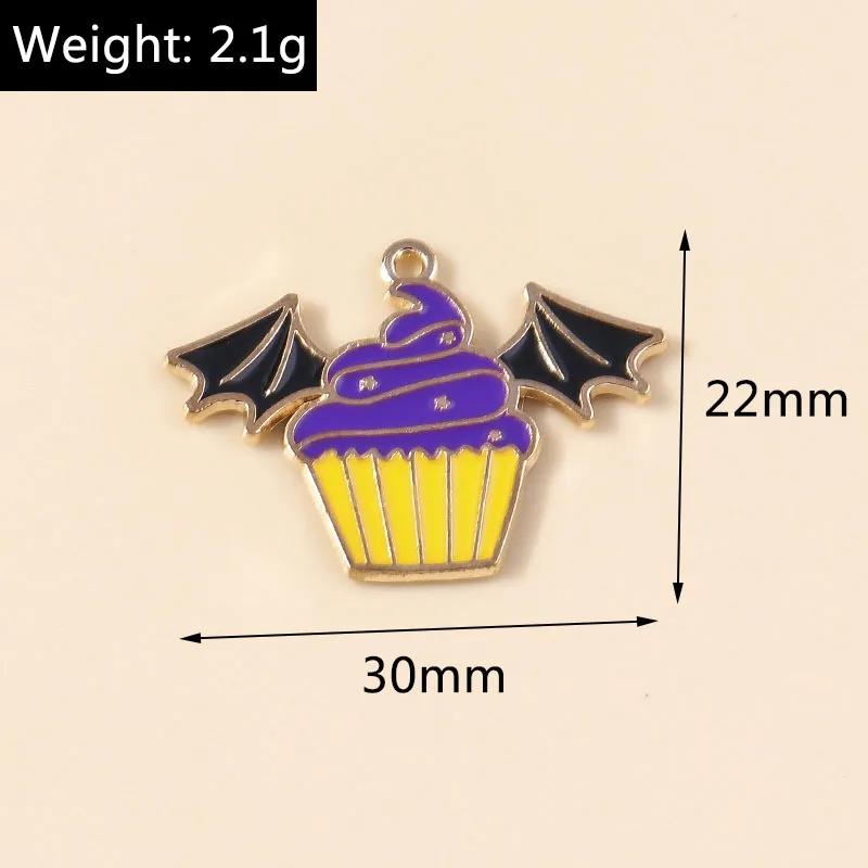 Leslie 10 stücke Mode Halloween Charme Emaille Horror Augapfel Spinne Hexe Geist Kürbis Anhänger für DIY Schmuck machen Accessoires – Detail 10