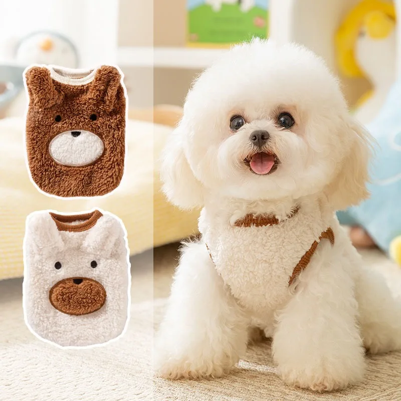 

Cute Dog Fleece Winter New Puppy Sweatshirt Pet Comfortable Warm Pullover Teddy Schnauzer Two Legs Clothes