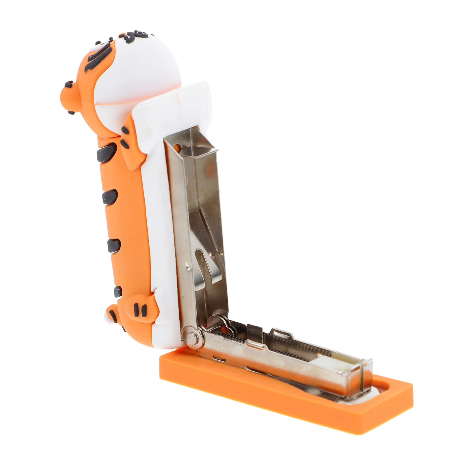 

Cute Cartoon Mini Tiger Stapler Portable Handheld Animal Shaped Compact Light Office Home School Use Heavy Duty Desktop Fun