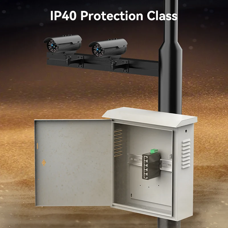 HORACO 5 منافذ جيجابت الصناعية التبديل 1000Mbps شبكة صغيرة محول إيثرنت DIN السكك الحديدية شنت التوصيل والتشغيل حماية IP40