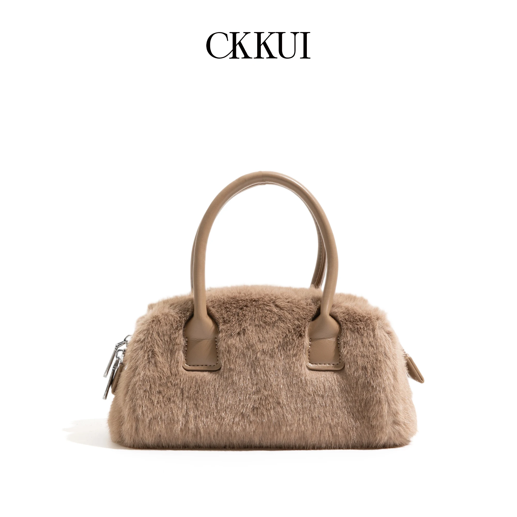 CKKUI Plush Simple Casual Bowling Bag, Soft and Multifunctional, Portable Crossbody Bag,Fashionable Daily Women's Bags