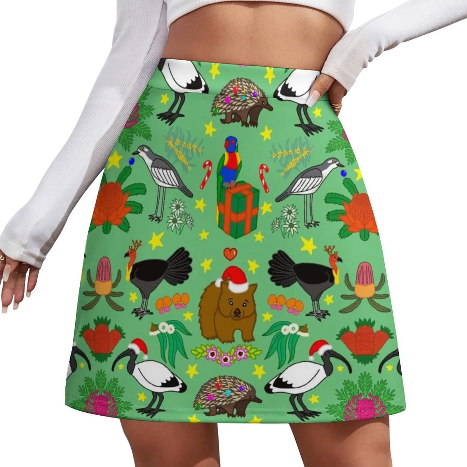 Aussie Christmas Mini Skirt summer clothes Woman skirt Women clothing luxury women's skirt