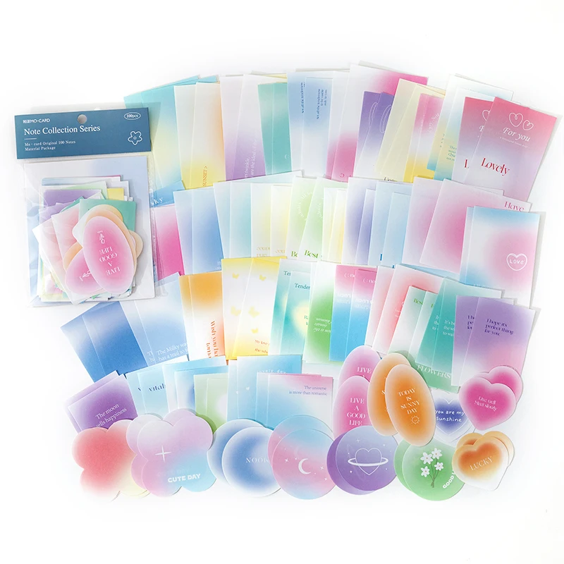JIANQI 100 stks/pak Vintage Memo Papier Set DIY Scrapbooking Schoolbenodigdheden Decor Junk Journal Markering Briefpapier Notities Papier