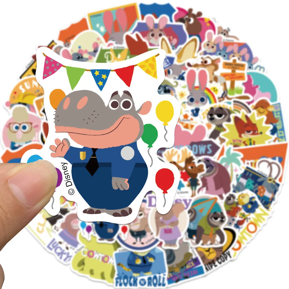 

50PCS Zootopia Judy Hopps Nick Wilde Stickers Cartoon Graffiti Decals Kids Laptop Luggage Book Stikers Diary Sticker Toy Stiker