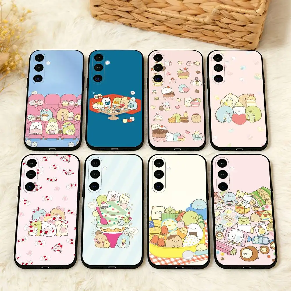 

S-Sumikko Anime G-Gurashi Phone Case For Samsung A73,72,71,A52,51,40,41,A22,A32,31,A13, Soft Black Shell