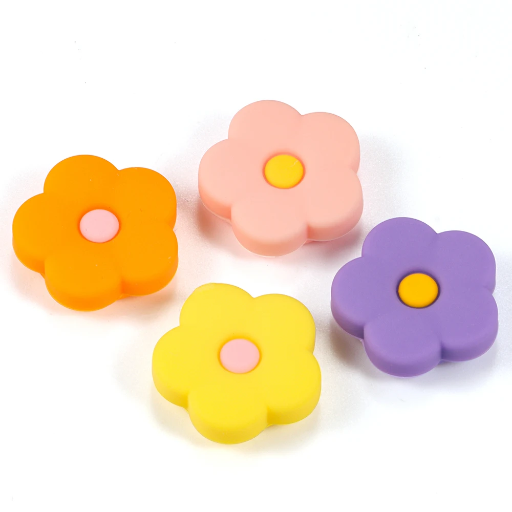 4pcs Lovely Flower Silicone Thumb Grip Caps Compatible with Nintendo Switch OLED/Switch Lite/Switch Joystick Protective Cover