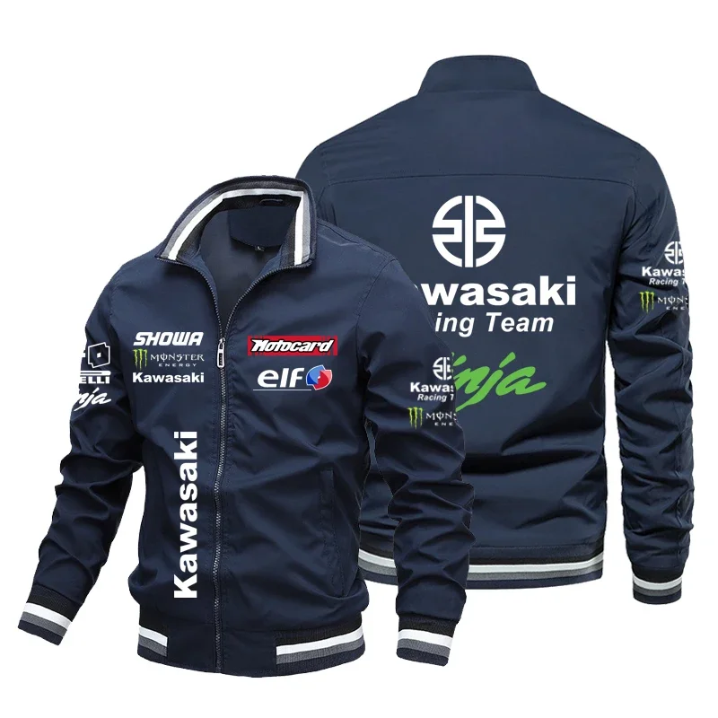 2025 Hot Selling Kawasaki Men's Cycling American Racing Hoodie Jacket Motorcycle Jacket Loose Casual Plus Size Men's Racing Jack