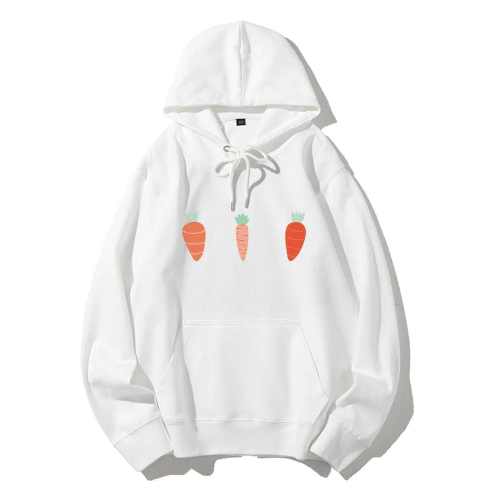 Comfort Kawaii  Hand Drawing Carrot Casual Hoodie Sweatshirt