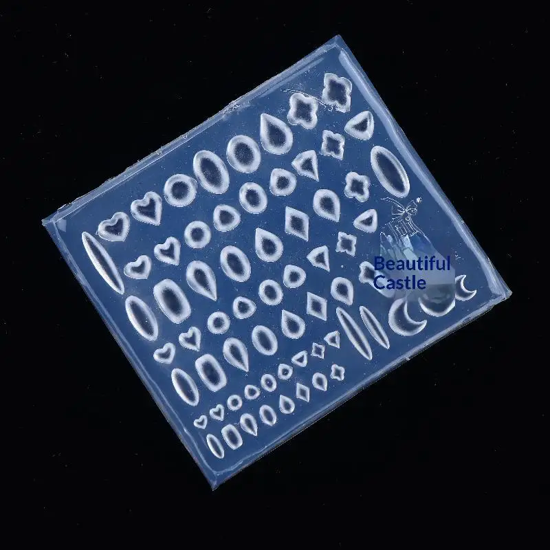 3D Silicone Mold Gemstone Diamond Heart Oval Shape Nail Artistry DIY Transparent Manicure Template For Decorative Nail Trinkets