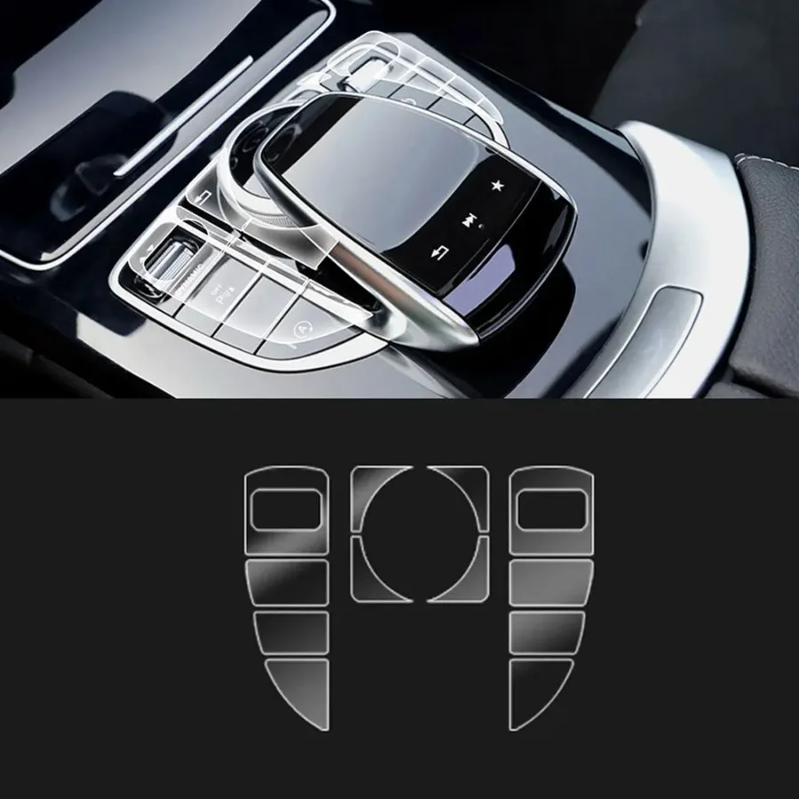 

Car Center Console AC Multimedia Film Mouse Buttons CD Panel Protector Sticker for Mercedes Benz C E GLC Class W205 W213 X253