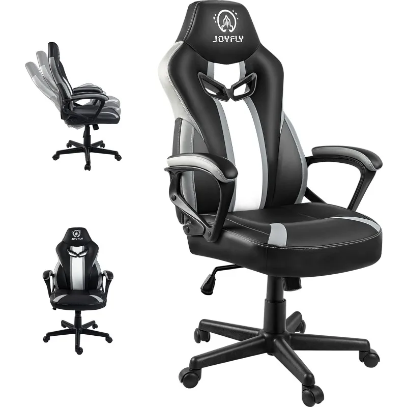 Gaming Chair, Gamer Chair Racing Style Game for Adults Teens, Ergonomic PC with Lumbar Support, 300lbs（Black）