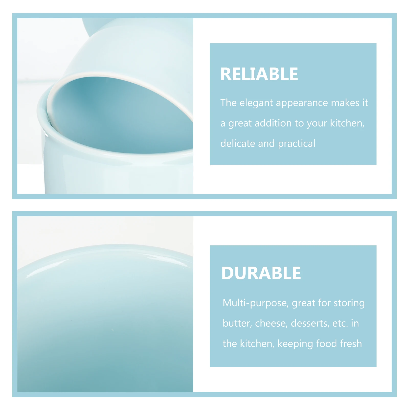 

Ceramic Butter Crock Storage Butter Jar Kitchen Lid Holder for Cheese Dessert Fresh Reusable Dessert Holder