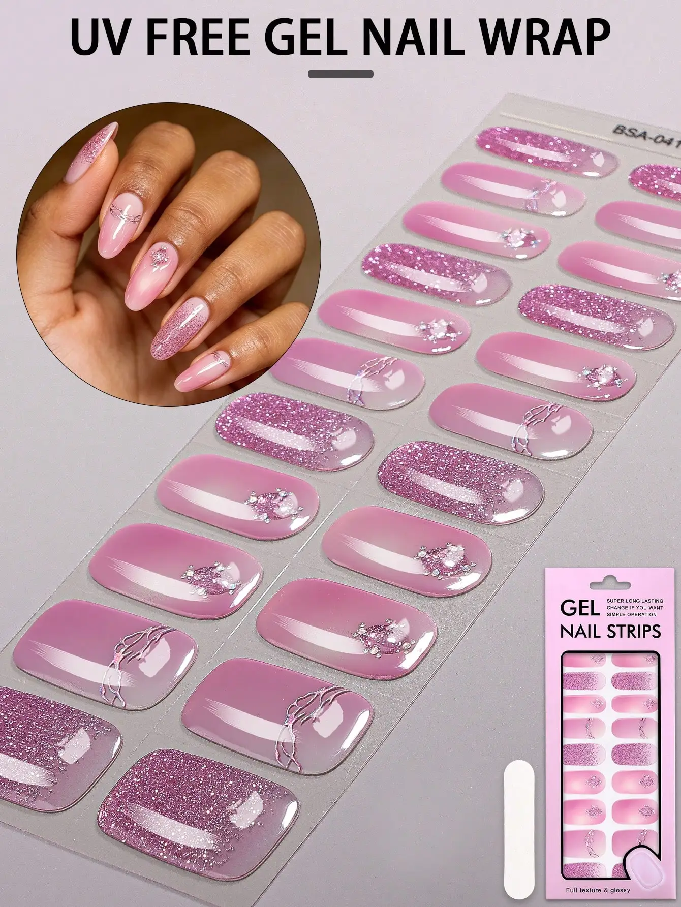 

22Pcs Cartoon Colour Blocked Fully-Cured Gel Nail Strips, Spring/Summer Cheerful Cute Gel Nail Stickers, Self-Adhesive Easy To Apply,Suitable For Women And Girls Home DIY Manicure