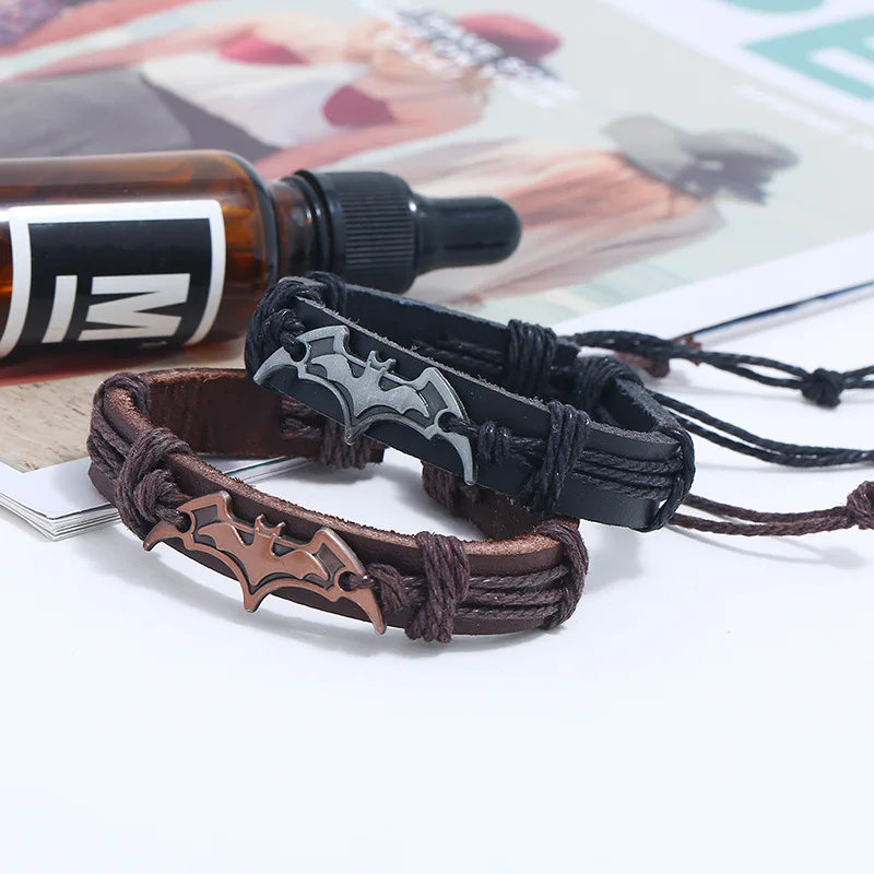 New stylish and simple men\'s and women\'s leather bracelets Halloween alloy Bathand accessories pair with couples