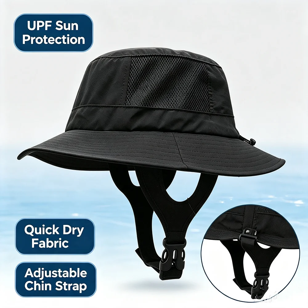 Bucket Hat UPF 50+ Men Women Foldable Lightweight Breathable Quick Dry Wide Brim Sun Hat Chin Strap Outdoor Fishing Hiking Beach