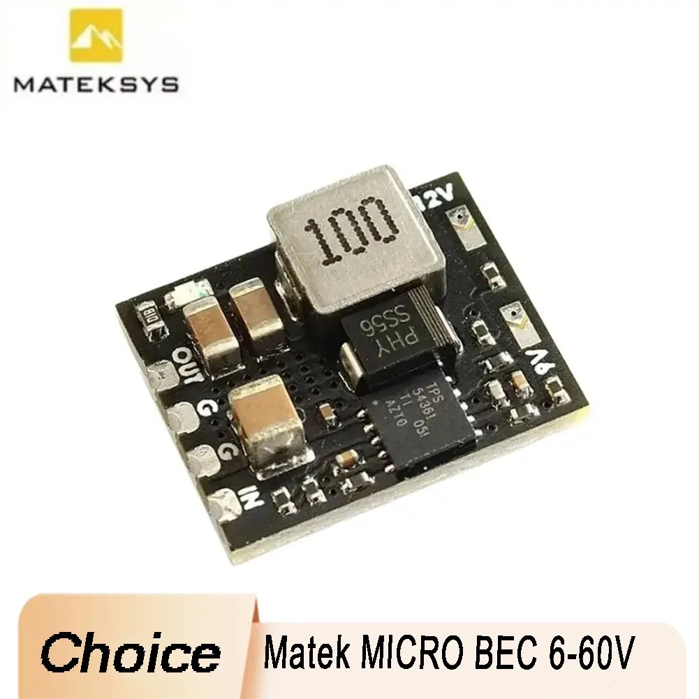 

MATEK MICRO BEC: 6-60V to 5V/9V/12V Adjustable, 18*15mm – For RC Planes/Helicopters/FPV Drone Users