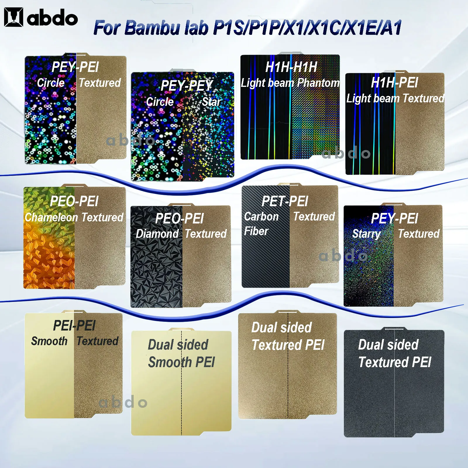 

Пластина для лабораторной сборки Bambu 257x257 мм, двухсторонняя пластина PEI PET PEO, Модернизированная пластина H1H для карбоновой пластины bambulabs x1