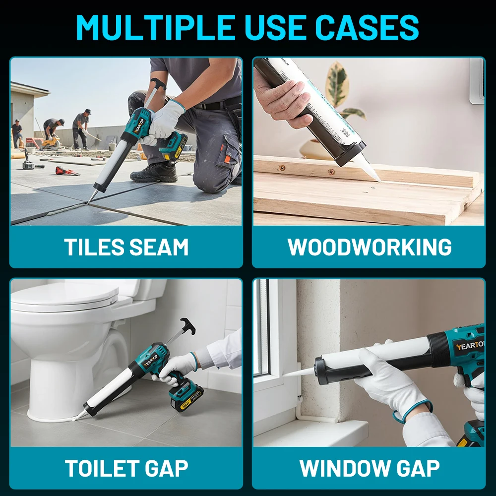 6 Speeds Cordless Electric Glue Gun Glass Glue Caulking Gun Door Window Adhesive Sewing Gun Power Tool for Makita 18V Battery