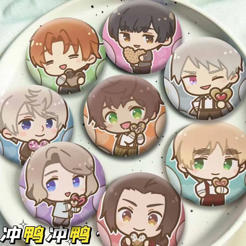 Anime Peripheral Hetalia World Stars Round Badges Cartoon Figure Lapel Brooch Bag Clothing Decor Jewelry Pins Collectibles Gifts