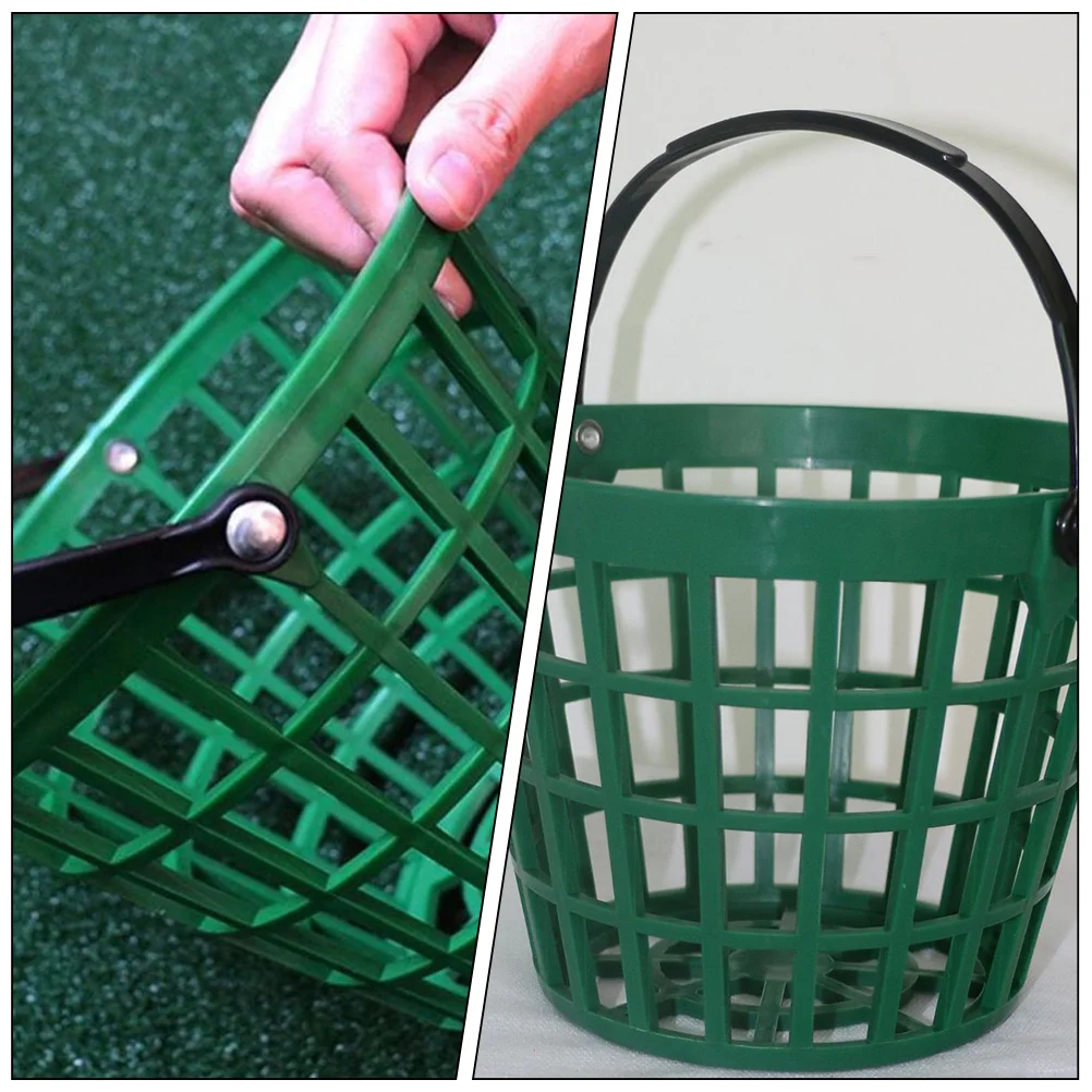 Cesta de armazenamento de vime golfe pegar bola recipiente de bola de golfe com alça esportes golfs suprimentos homem