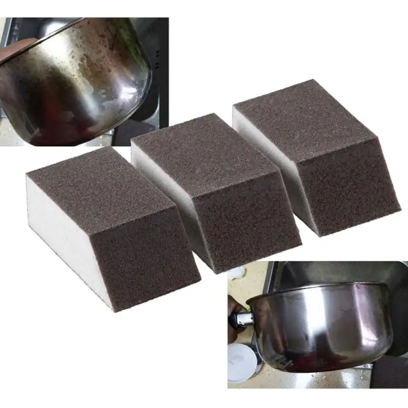 Sponge Rust Eraser Descaling Emery Cleaning Brush Silicon Carbide Descaling Cleaning Brush Stove Top Pot Kitchen Cleaning Tools