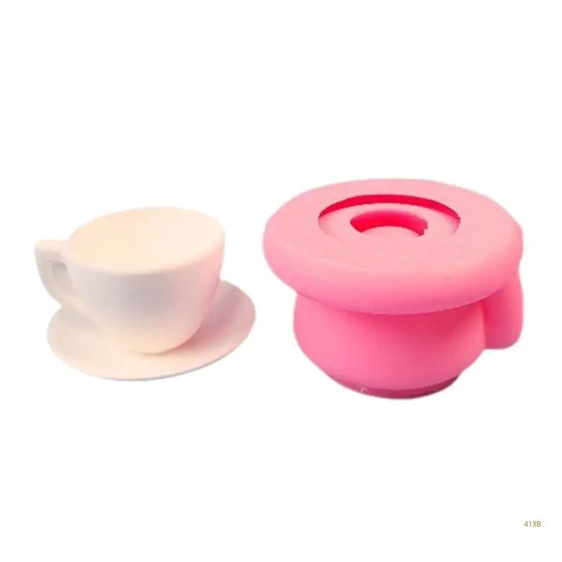 41XB Teacup Holder Silicone Molds Candlesticks Castings Molds for Festival