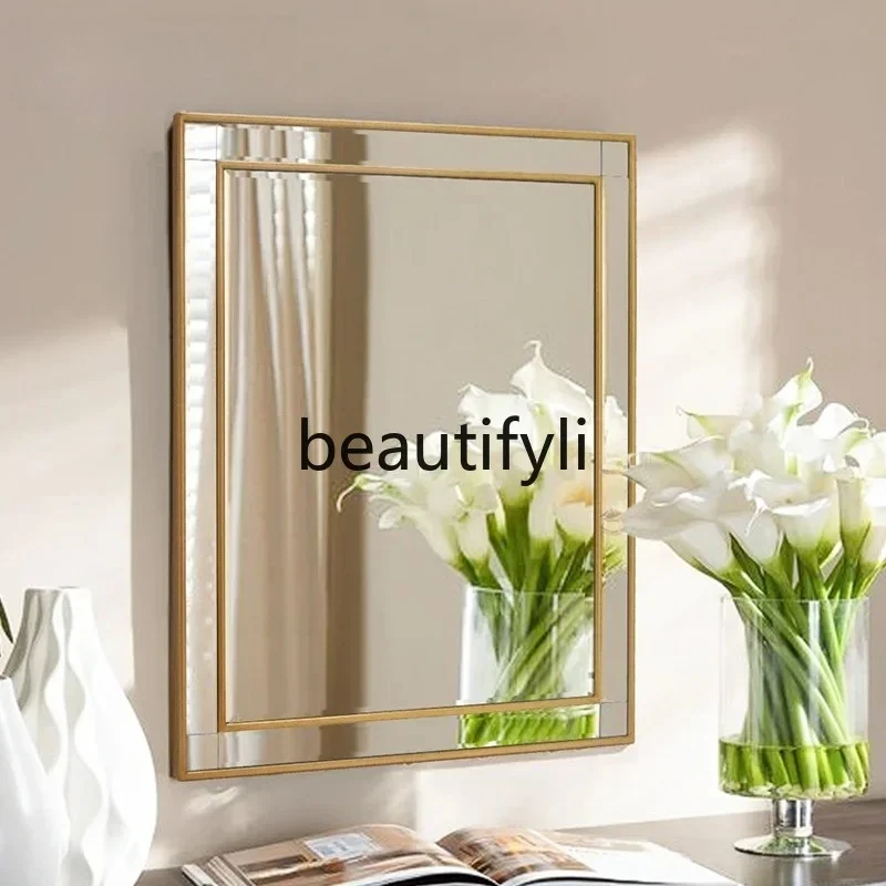 

Nordic Style Bathroom Mirror Washroom Toilet Bedroom Makeup Mirror Entrance Decorative Mirror