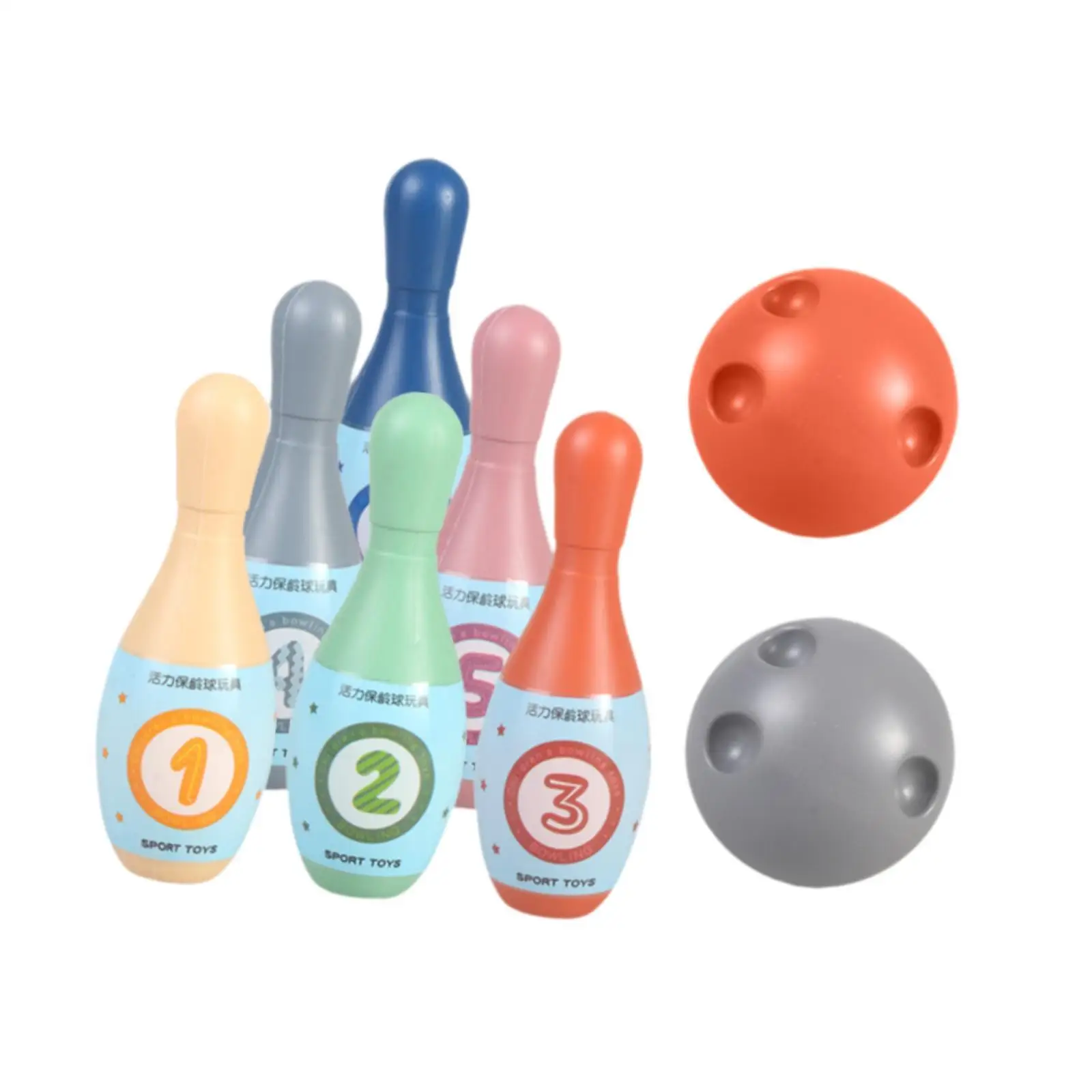 

Детский набор для боулинга, игрушки для игры в помещении с 6 шариками и 2 мячами, семейная игра в боулинг для игровой площадки