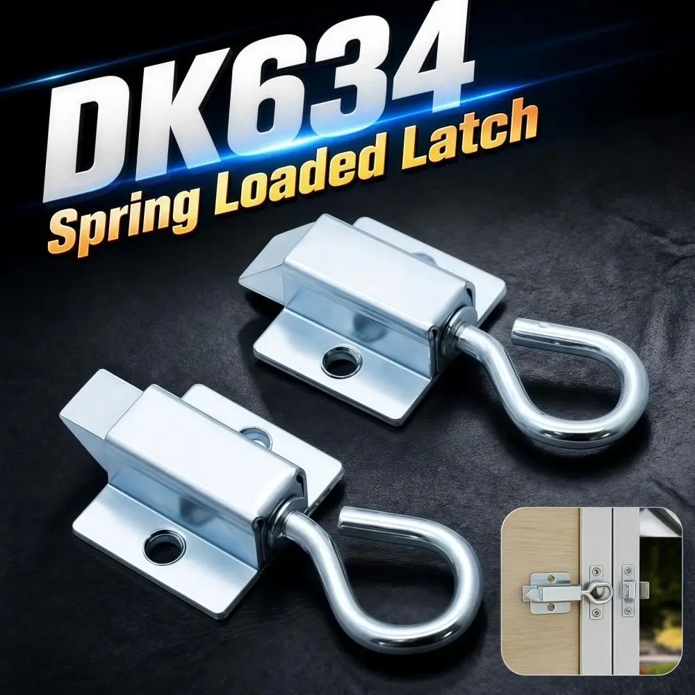 Reliable DK634 Spring Loaded Latch Heavy-duty Anti Rust Pull Ring Toggle Latch Sturdy Galvanized Cabinet Spring Bolt Cabinet