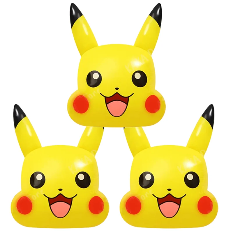 Pokemon Party Balloons Cartoon Pikachu Head Foil Yellow Balloon Set Baby Shower Birthday Party  Kids Favor Classic Toy Boy Gift