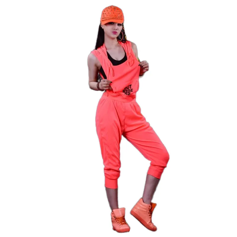 #0101 2023 Neon Green Red Black Summer Overalls Hip Hop Women Loose Streetwear Joggers Women Female Harem Trousers Ladies Sexy