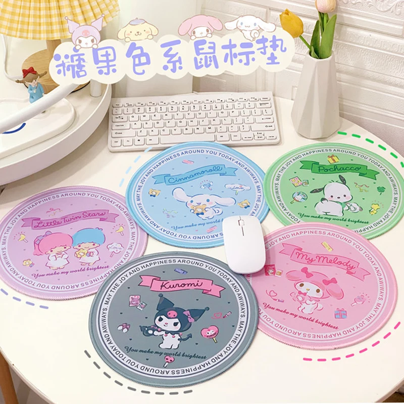 

Kawaii Cute Cinnamoroll Mouse Pad Sanrio Kuromi Office Computer Thickening Mousing Mat Cushion Desktop Cartoon Decoration Girls