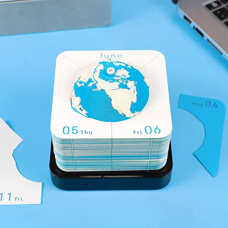 3D Memo Pad Desk Calendar Earth Spaceman Sakura Panda Yellow Duck Cute Animal Notepad Kawaii Stationery Christmas Birthday Gift