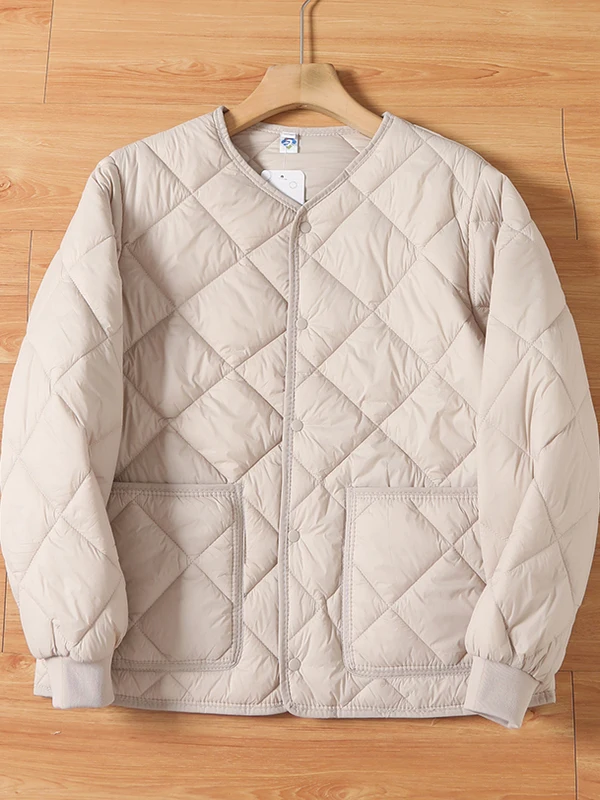 

Couple's Lightweight Thiened Cotton Jaet Collarl Pure Color Autumn Winter Warm Faionable Men's Cotton Outerwear