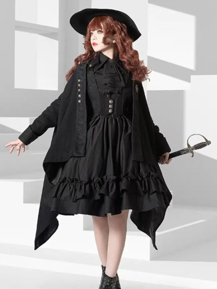 الأزرق خمر Kawaii لوليتا قميص المرأة Y2k Harajuku البلوزات ثقافة فرعية الخريف Blusas Mujer قميص قمصان Jk والبلوزات #5