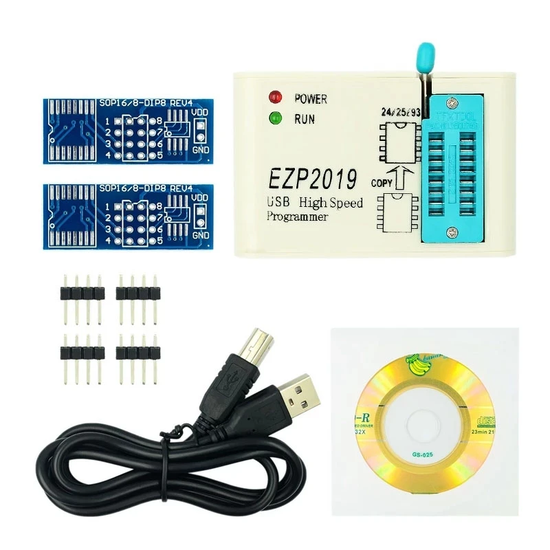 Free shipping EZP2023 High Speed USB SPI Programmer Support 24 25 93 EEPROM Flash Bios with CDROM, English Software