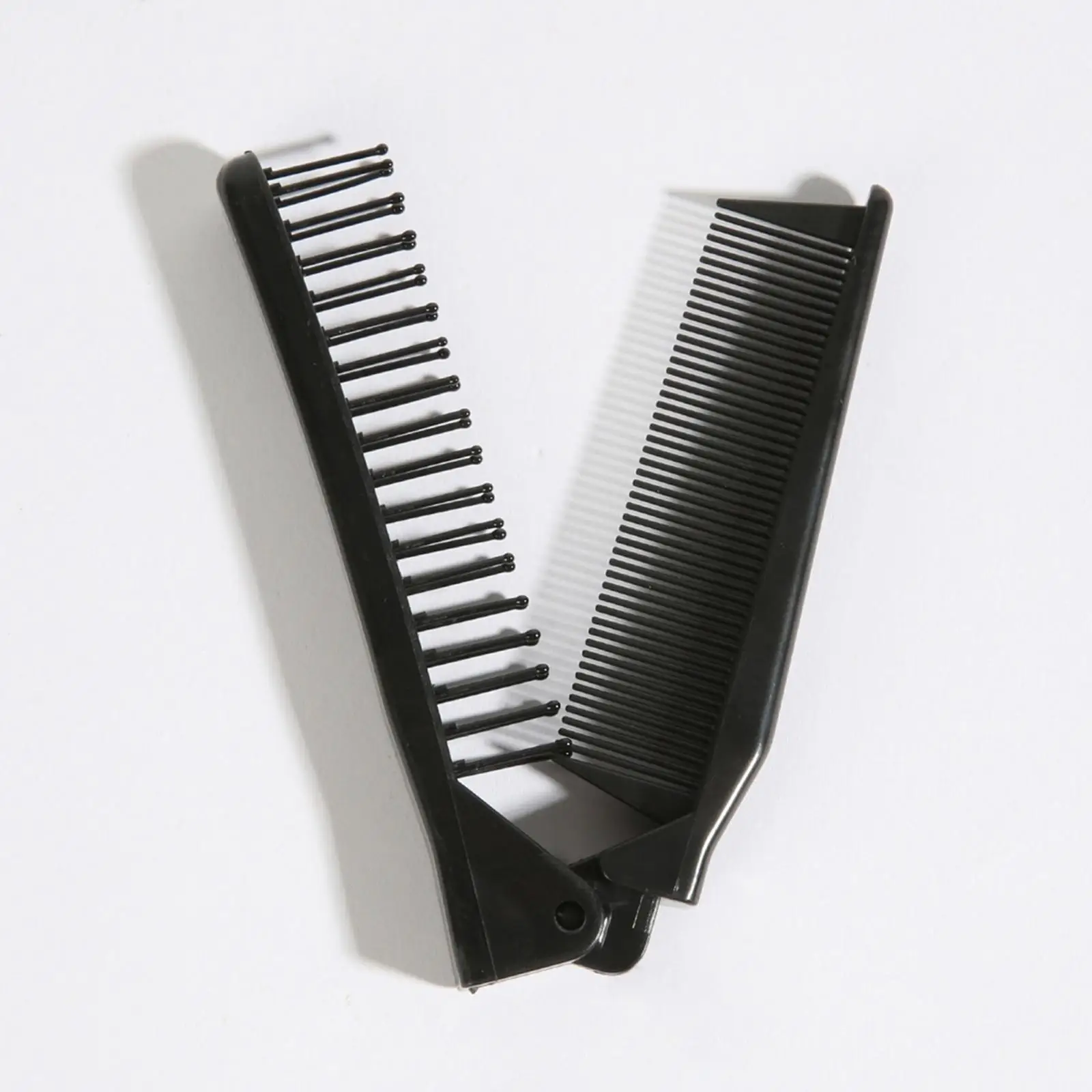 Folding Hairbrush Compact Dual Sided ABS Hair Tool Rotatable Design for Travel and Barber Shop