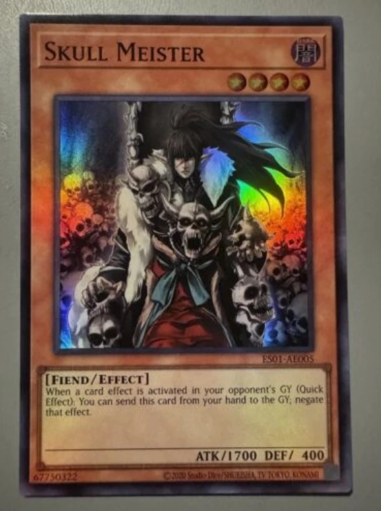 Yugioh KONAMI Duel Monsters ES01-AE005 Skull Meister Super Rare Asian English Collection Mint Card