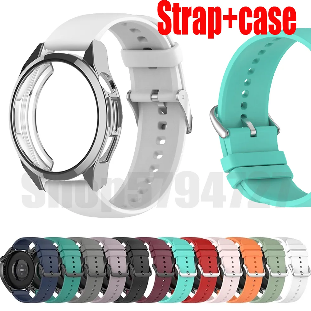 Quick Release Silicon Watchband +case For Samsung Galaxy Watch 46mm SM-R800 Band Strap For Samsung 42 SM-R810 Wristband