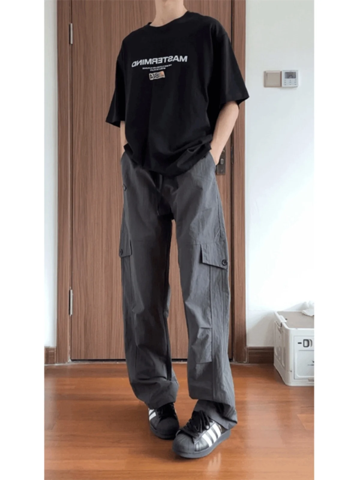 

American Sle Qui Dry Paratrooper Work Pants Men's Summer Thin Functional Soft ell Fce Straight Casual Sports Trousers