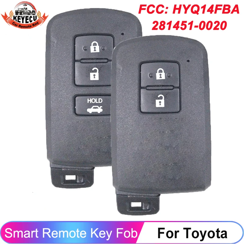 

281451-0020 G Board HYQ14FBA P/N: 89904-06140 2 / 3 Buttons Smart Key 8A For 2001 2002 2003 -2006 Toyota Corolla Camry Avalon