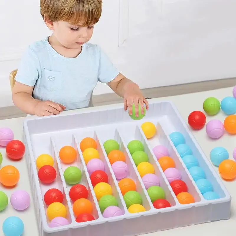 Bola de brinquedo mesa de classificação de bolas jogos de grupo quebra-cabeça educacional para adultos e crianças, brinquedos montessori presente-42 peças bola