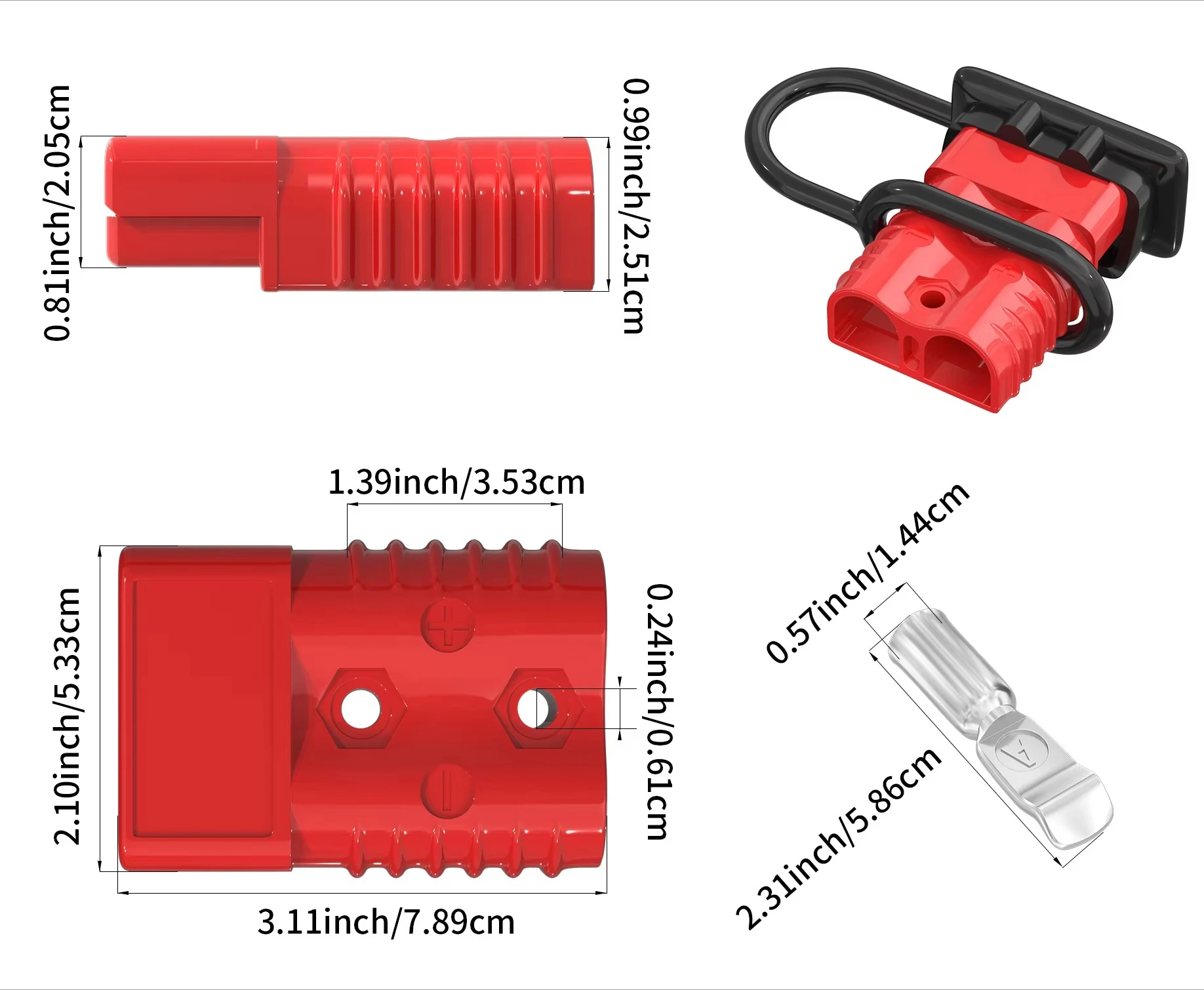 600v Battery Connector Plug Extension 2 Pin 175a Battery Quick Wire Connector with 4FT 10FT 2AWG Copper Cable