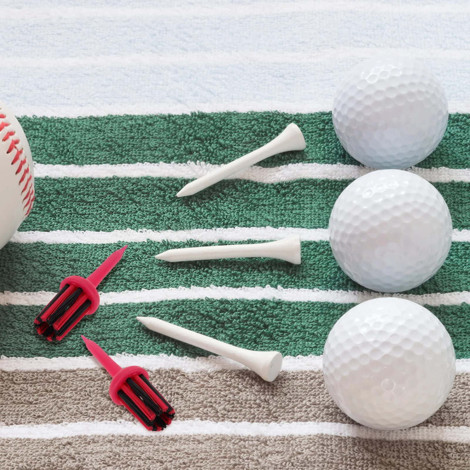 

8Pcs Sturdy Golf Brush Tees Set for Secure Ball Placement and Spike Storage Outdoor Golf Tee for Performance