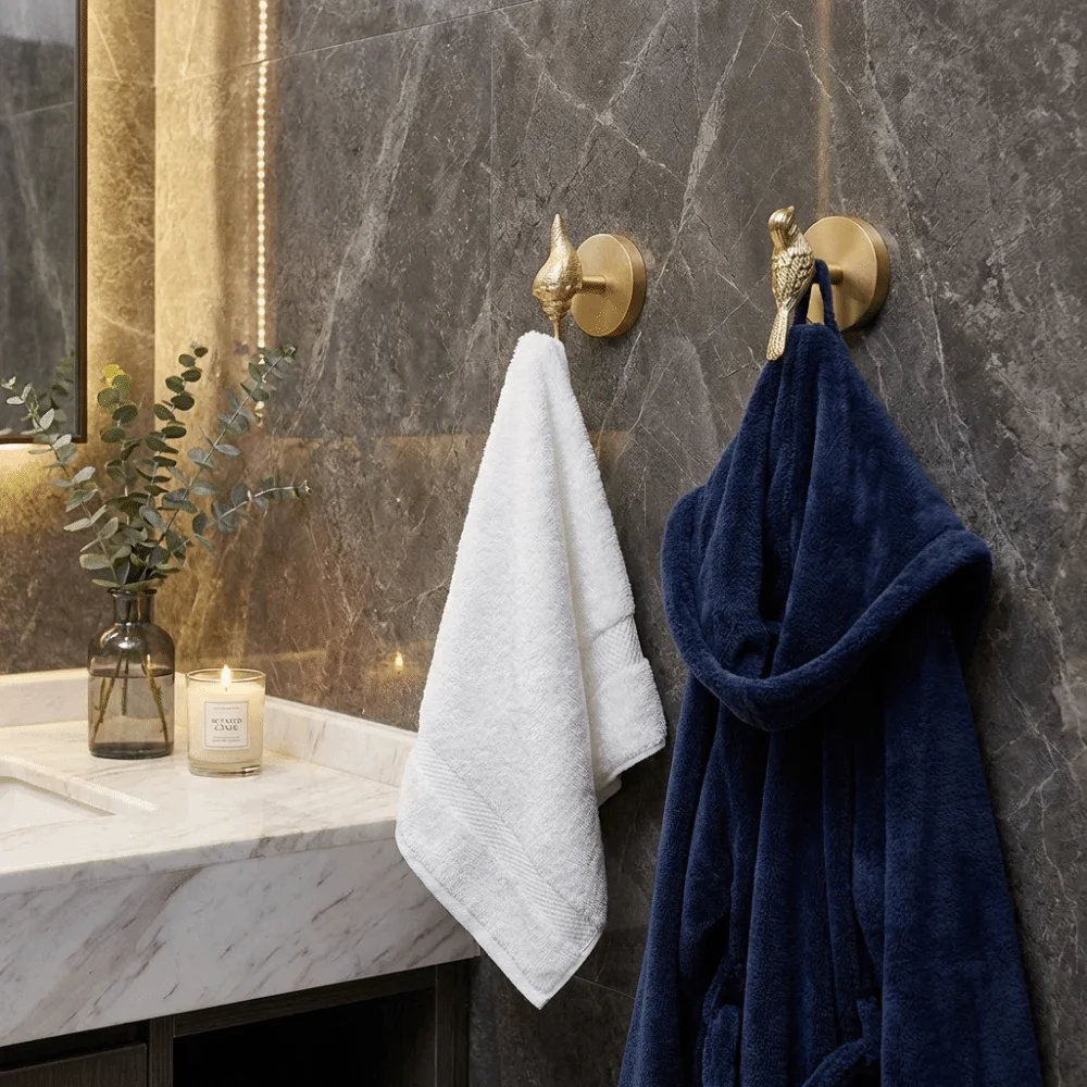 

High-Quality Brass Brass Wall Hooks Rust-Proof Construction Durable Construction No-Nail Wall Hooks Strong Load-Bearing