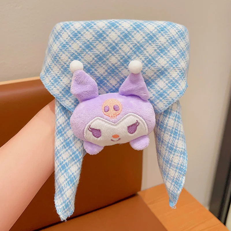 Child Cartoon Scarf Cute Triangle Cartoon Sanrios Kuromi Anime Kawaii Go Out Windproof Keep Warm Neck Gaiter Scarf Girl Collar