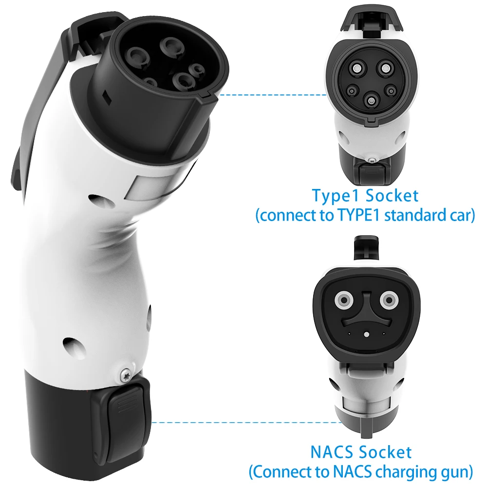 

Универсальный адаптер NACS на тип 1 EV 250 В 32 А 7 кВт SAE J1772 Зарядный преобразователь T esla TO TYPE1 Для зарядного устройства электромобилей j1772