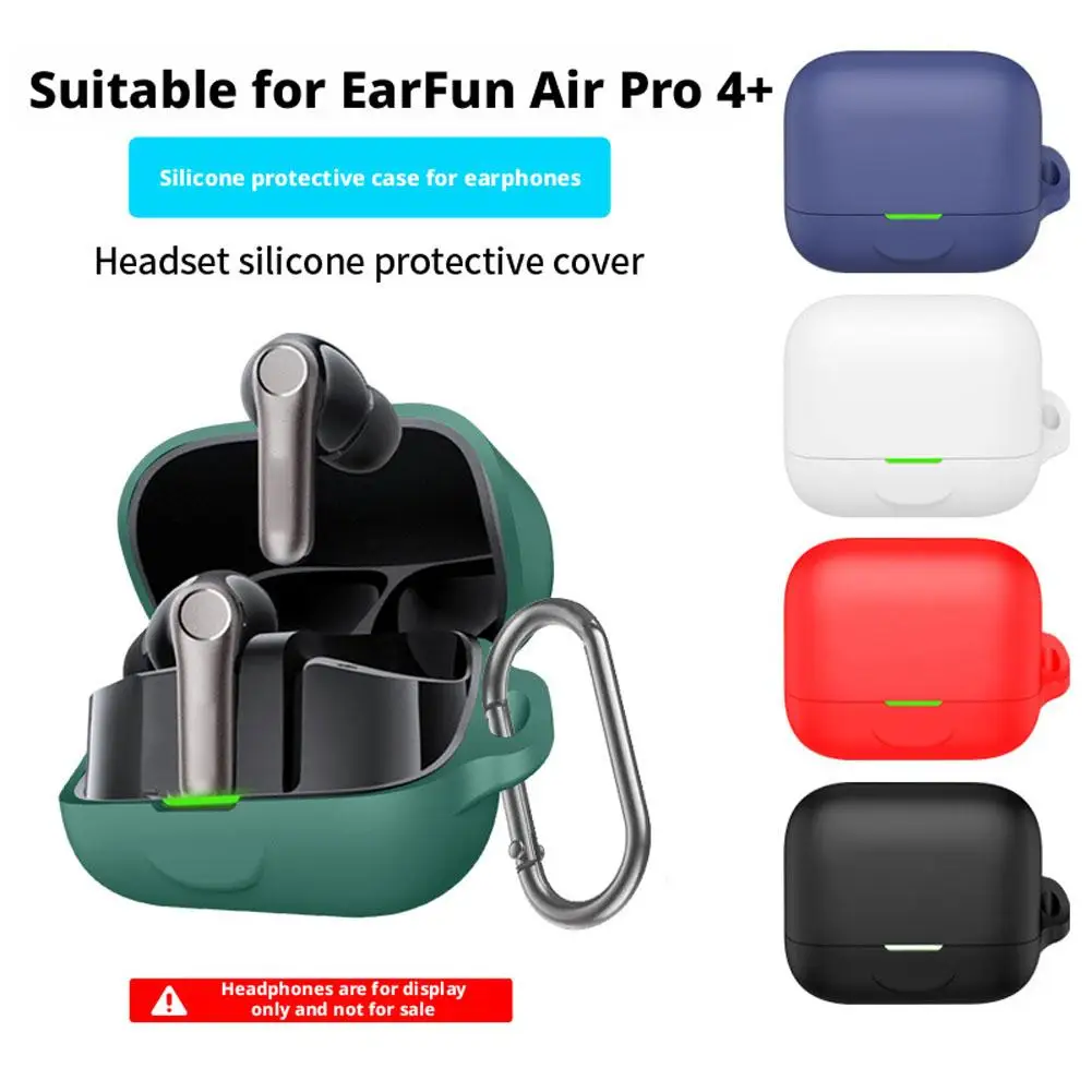 Silicone Case Compatible with EarFun Air Pro 4+, Soft Protective Cover Case Shockproof Anti-Scratch for EarFun Air Pro 4